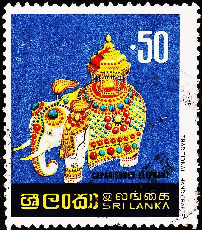 SRILANKA ELEPHANT HANDICRAFT ART USED STAMPS