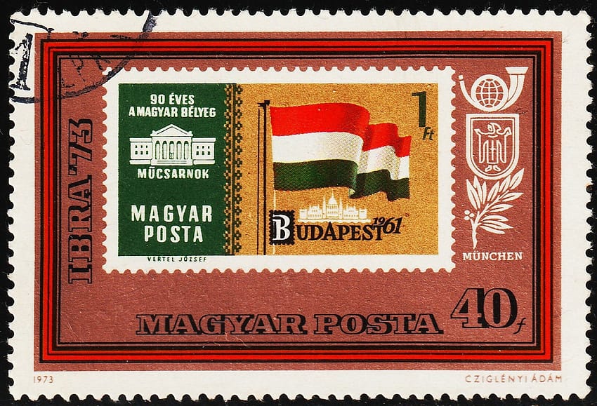 HUNGARY FLAG STAMP ON STAMP USED STAMPS CTO