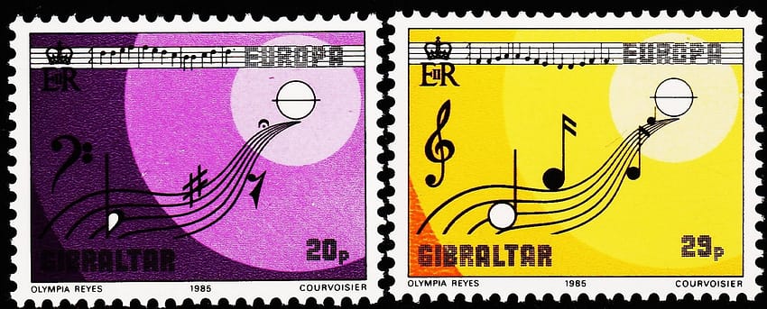GIBRALTAR 1985 EUROPEAN MUSIC YEAR EUROPA STAMP 2V SET MINT NH STAMPS