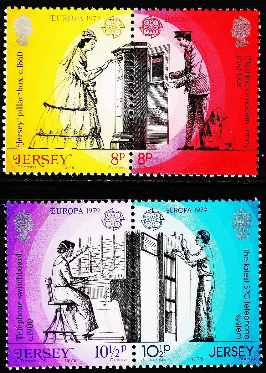 JERSEY 1979 POST AND TELECOMMUNICATIONS EUROPA STAMP 4V SET MINT NH STAMPS