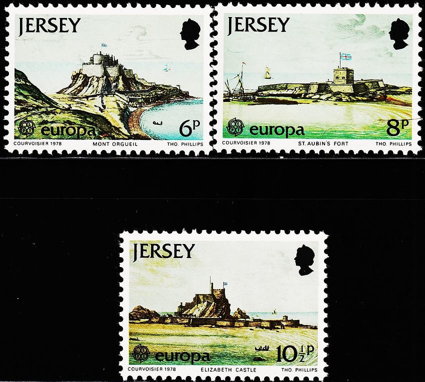 JERSEY 1978 MOUNUMENTS EUROPA STAMP 3V SET MINT NH STAMPS