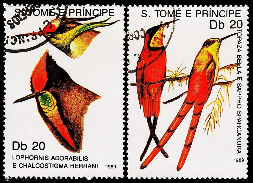 S. TOME AND PRINCIPE BIRDS 2 DIFFERENT USED STAMPS CTO