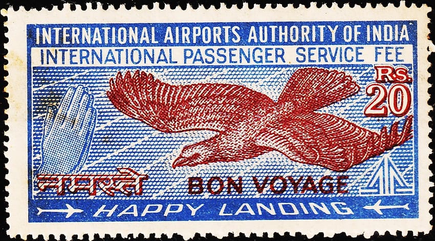 INDIA INTERNATIONAL PASSENGER SERVICE FEE RS20 FISCAL USED STAMPS #3041
