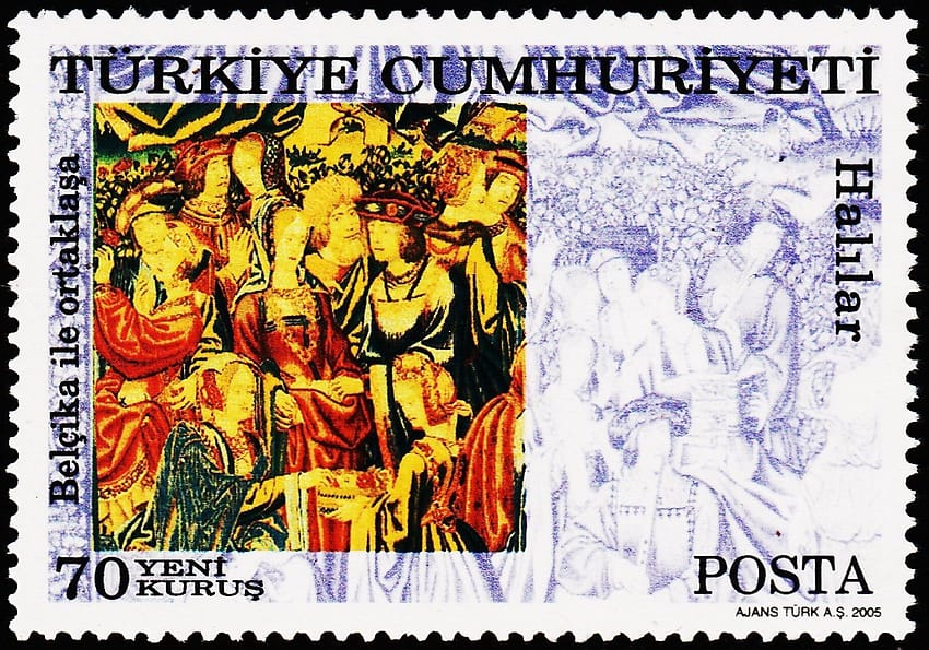 TURKEY 2005 TAPESTRY ART - JOINT ISSUE WITH BELGIUM MINT NH STAMPS