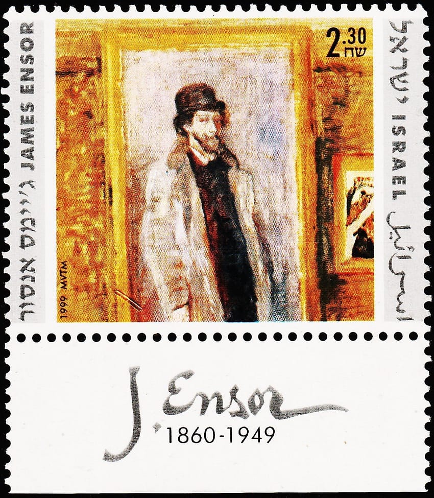 ISRAEL 1999 JAMES ENSOR - BELGIAN PAINTER MINT NH STAMPS