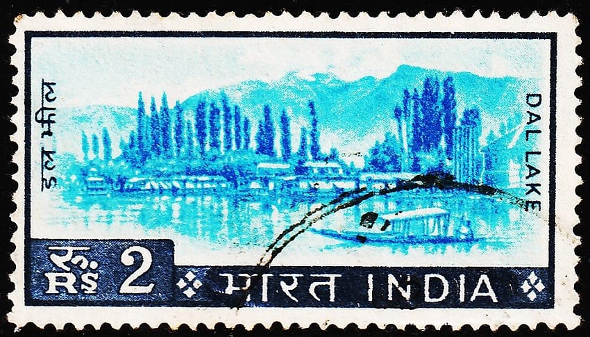 INDIA DAL LAKE KASHMIR 2 RS USED STAMPS