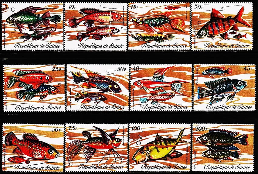 GUINEA FISH MINT STAMPS