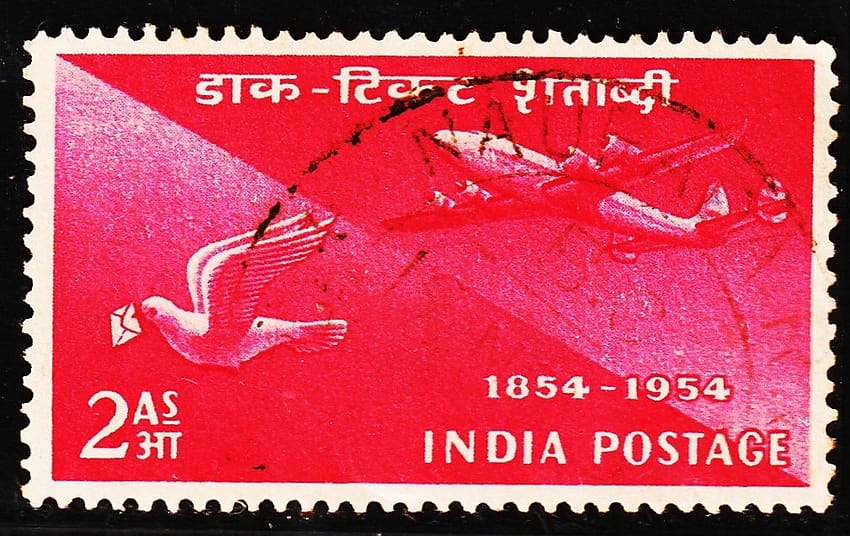 INDIA 1954 STAMP CENTENARY 2 AN USED STAMPS