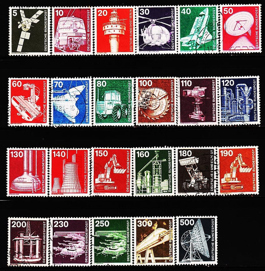 GERMANY SCIENCE AND TECHNOLOGY 23V SET USED STAMPS